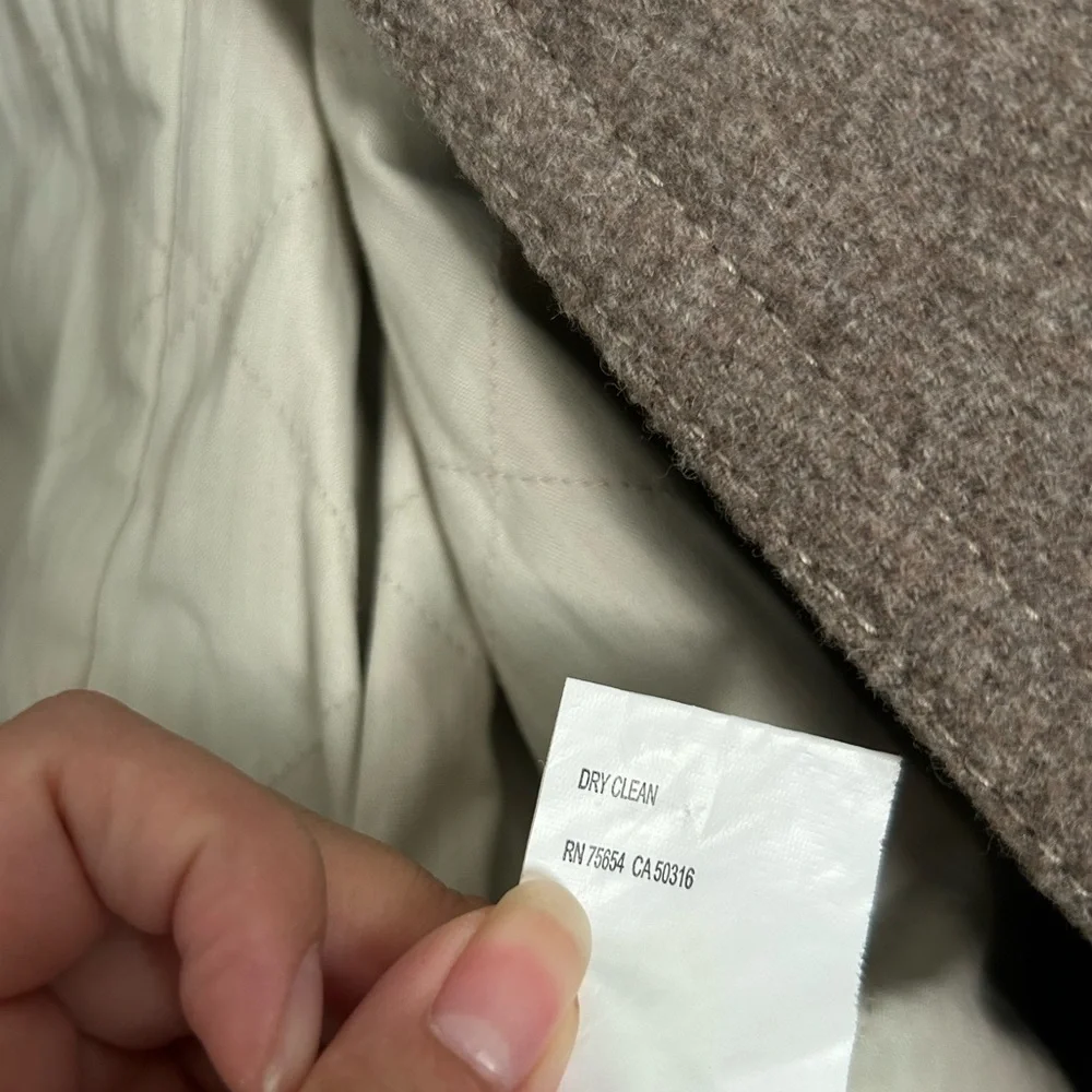 Abercrombie & Fitch Chic collar double breasted wool blend coat size L - Picture 13 of 16